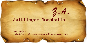 Zeitlinger Annabella névjegykártya